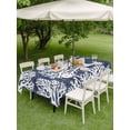 thumbnail image 3 of Outdoor Tablecloth with Umbrella Hole & Zipper, Navy Blue Coral Coastal Rectangle Tablecloth 60x120 Inch, Summer Nautical Ocean Beach Patio Table Cover Waterproof Table Cloth for Picnic/Party, 3 of 7