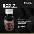 thumbnail image 2 of SOD-7 Superóxido Dismutasa y Glutation Veralife 60 Cápsulas Antioxidante con Vitamina D3 Vitamina E Vitamina B3 Polypodium Leucotomos Betacaroteno, 2 of 7