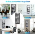 thumbnail image 7 of 12-Tier Wall File Organizer, Mesh Mail Organizer Wall Mounted Paper Document Holder, Vertical Magazine Rack, Metal Hanging Clipboard Storage Basket for Office Home School Organization, Black, 7 of 7