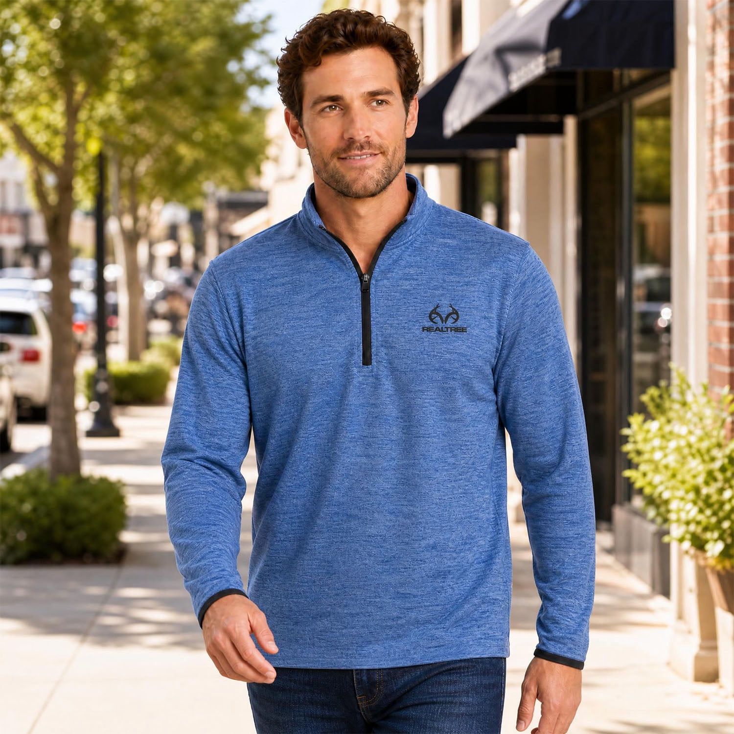 Realtree Men's Fleece Quarter Zip Pullover Sweatshirt, Sizes S-2XL
