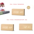 thumbnail image 4 of LED Wooden Digital Alarm Clock Snooze Voice Control Timer Thermometer Bamboo, 4 of 6