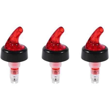 

Measure Liquor Pourer 1 OZ Plastic Measured Liquor Pourer Auto Measuring Shot Chamber Pourer Pour Spout Stopper for Liquor Wine (Red pack of 3)
