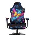 thumbnail image 2 of SEANATIVE Gaming Chair Covers with Zipper Decorative Dustproof Stretch Gamer Chair Cover with Armrest Covers Washable Fabric Non-Slip Office Armchair Slipcover, Butterfly Floral Galaxy, 2 of 7