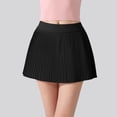 thumbnail image 2 of felwors Women's Pleated Active Skort with Built-in Shorts - High Waisted Tennis Skirt for Golf, Running, Workout (Black, M), 2 of 6