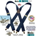thumbnail image 3 of Hold Suspender Company Classic Dark Blue XL Suspenders in X-back Style with Patented silver no-slip clips, 3 of 4