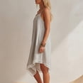 thumbnail image 6 of Yteetum Women's Summer Dreeses Sleeveless Square Neck Lace Trim Spaghetti Strap Camisole Mini Dress Casual Solid Loose Lightweight Comfy Travel Vacation Dresses, 6 of 7