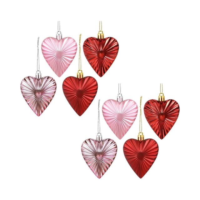 adornos en forma de corazón para San Valentín, juego de bolas decorativas de 2,6 pulgadas, ideal para fiestas de cumpleaños, bodas, aniversarios, decoración del árbol de San Valentín.