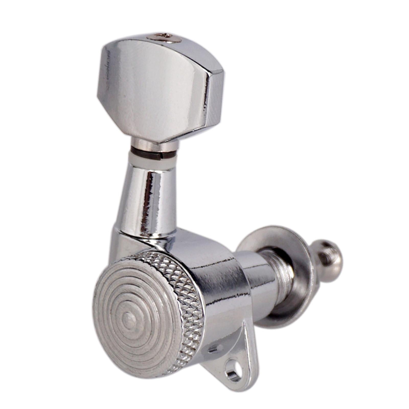 LeeQinersw 6Pack of Guitar String Peg Locking Tuners Tuning Pegs Guitar for Machine Head Guitar Parts & Accessories 6R Silver