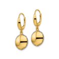 thumbnail image 3 of 14K Yellow Gold Round Drop Leverback Earrings, 3 of 5