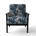 thumbnail image 4 of Designart "Romantic Swirls In Cobalt III" Chaise d'Appoint Rembourrée à Tourbillons Bleus - Fauteuil Cottage pour Salon, 4 of 7