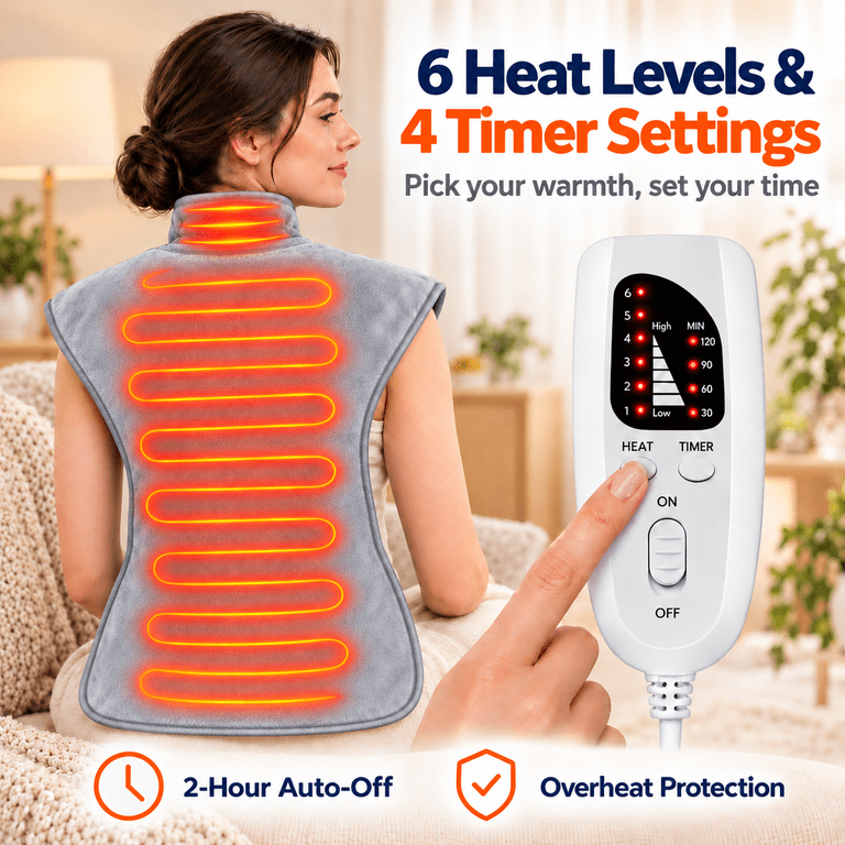 Amumu Shoulder and Neck Heating Pad Wrap, 37" x 24" photo 4