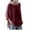 Wine, variant on Patlollav Womens Plus Size Tops Solid Round-Neck Three Quarter Sleeve Cotton Blouse T-Shirt