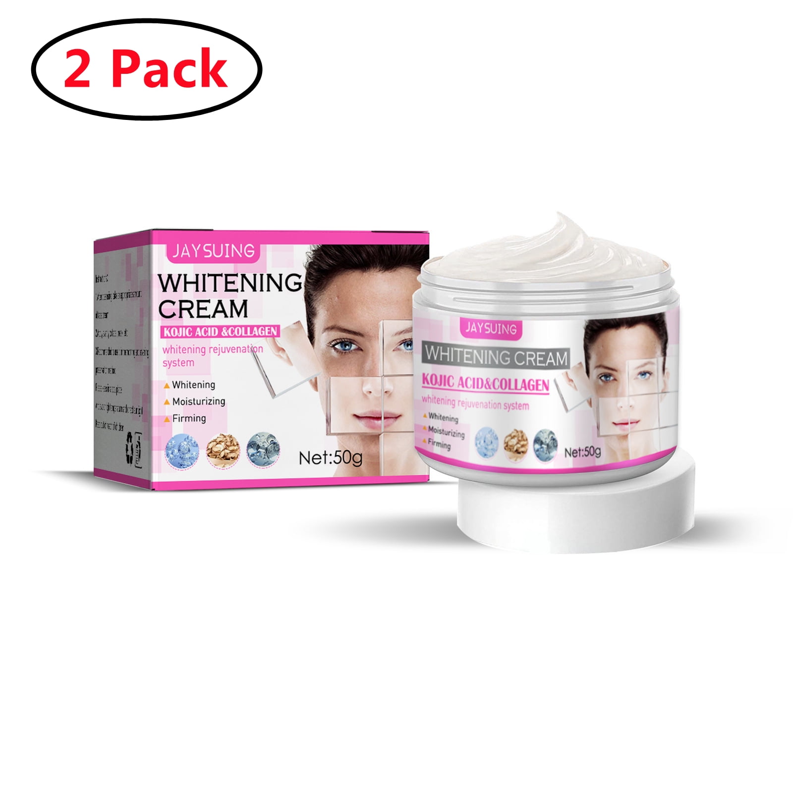 2 Pack Kojic Acid Face Cream for Dark Spots, Retinol A & Vitamin E Dark Spot Treatment for Women - Anti-Aging & Even Skin Tone