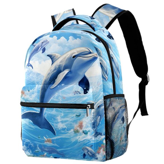 Lightweight Backpack Dolphin School Bag Travel Laptop Daypack for Men Women Casual Rucksack