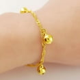 thumbnail image 3 of EOEMY Lovely 24K Yellow Gold Plated Jingle Bell Balls Baby Chains Bracelet 4.2", 3 of 5