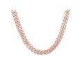 thumbnail image 5 of 8.43Cttw Round Cut Diamond Cuban Link Statement Necklace 14K Rose Gold 17.5 In, 5 of 7