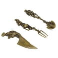 thumbnail image 4 of Juego de cubiertos esqueléticos de Halloween, vajilla de aleación de zinc de metal con personalidad y calavera, tenedor, cuchara y cuchillo con esqueleto creativo, regalo de Halloween dorado, 4 of 4