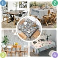 thumbnail image 4 of Bulldog Dog and Flower Florals Square Tablecloth,Waterproof Square Table Cover,Wipeable Spillproof Washable Table Cover for Home Kitchen Party Decor 60"x60"(152x152cm), 4 of 6