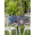 thumbnail image 3 of Outdoor Tablecloth with Umbrella Hole for Patio/Picnic/Party/Camping, Spring Flowers Waterproof Table Cloth Round Cover Washable, Farmhouse Retro Botanical Purple Blue Floral (Dia 54"), 3 of 8