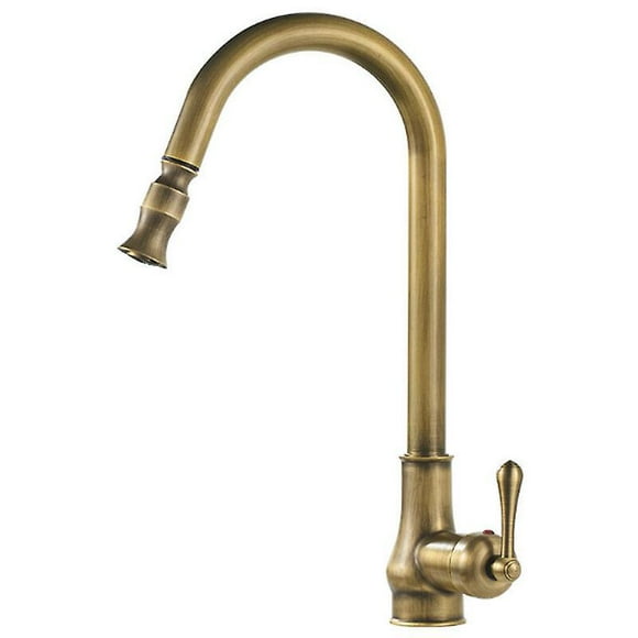 Dww-robinet De Cuisine En Laiton Pull Out Robinets De Cuisine Robinets Noirs Monotrou Pivotant Chaud