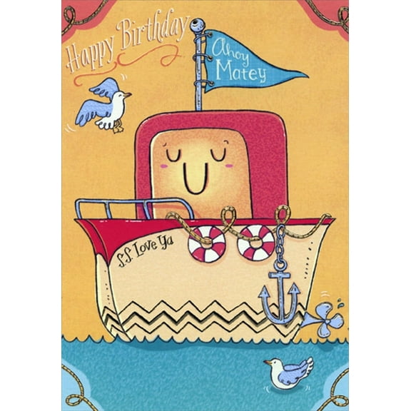 Designer Greetings S.S. Love Ya Boat Juvenile : Kids 3D Pop Up Birthday Card for Young Boy