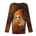 thumbnail image 6 of Ounisa Women's Halloween Print Crew Neck Long Sleeve Top, Soft Casual Pullover with Fun Graphic for Fall Season, 6 of 6