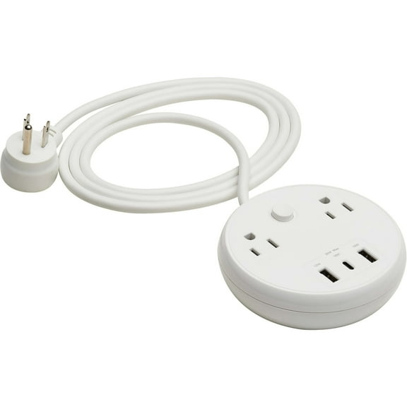 Tripp Lite Safe-IT 30W 2-Outlet Surge Protector w/6ft Cord White TLP26PD30WCAM