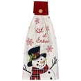 thumbnail image 7 of Set of 6, Christmas Tie Kitchen Towels 100% Cotton, Snowman Happy Holiday Wishes, Cardinal, Red Poinsettia Flower, Believe in The Magic of Christmas.Size: 16" x 18" x 3.5". (Design A), 7 of 7