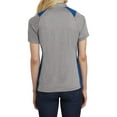 thumbnail image 4 of Mafoose Women's Heather Colorblock Contender Polo Vintage Heather/ True Royal 2X-Large, 4 of 5