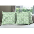 thumbnail image 6 of Ambesonne Green Throw Pillow Cover 4 Pack, Clovers Moroccan, 16", White Green, 6 of 7