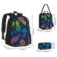 thumbnail image 2 of Bingfone Abstract Bright Pineapple Fruit Retro for Backpack Lunch Bag Pencil Case Set, Large Capacity School Backpack Combination Three-piece Set, Unisex, 2 of 7