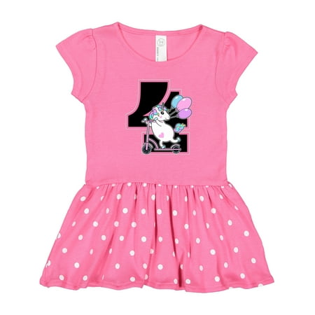 

Inktastic 4th Birthday Unicorn Party Girls Gift Toddler Girl Dress