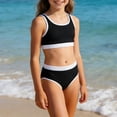 thumbnail image 2 of Maillot de Bain pour Garçons Manches Longues Col Rond Combinaison anti-UV Bleu Polyester, 2 of 8