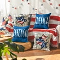 thumbnail image 2 of Sm:)e Buffalo Plaid Eucalyptus America Star 4th of July Throw Pillow Cover 18x18 Inch Set of 4, Polyester Patriotic Outdoor Pillow Case for Sofa Couch, Blue, 2 of 6