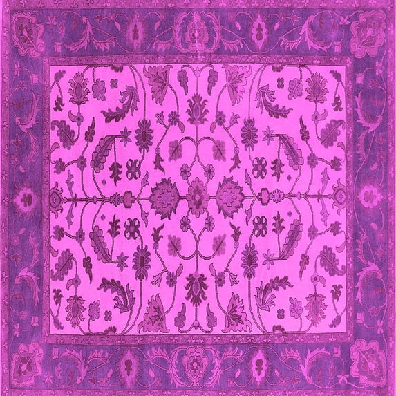 Ahgly Company Indoor Square Oriental Pink Traditional Area Rugs, 5' Square