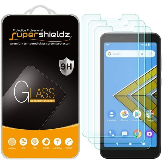 [3-Pack] Supershieldz for Cricket Icon Tempered Glass Screen Protector, Anti-Scratch, Anti-Fingerprint, Bubble Free