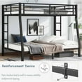 thumbnail image 6 of Miniyam Twin XL Metal Loft Bed Frame with Gaming-Friendly Desk & LED Light, Black, 6 of 10