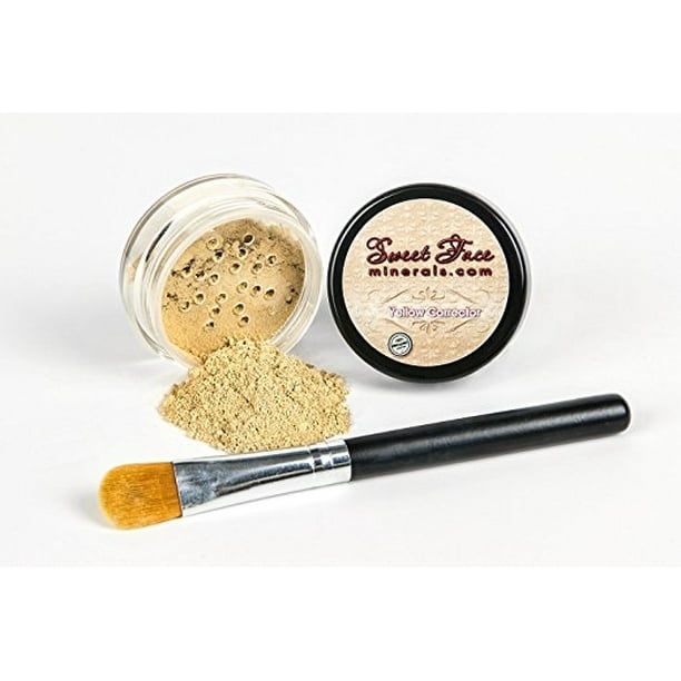 YELLOW CORRECTOR w/ BRUSH Mineral Makeup Concealer Foundation Bare Skin