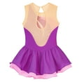 thumbnail image 5 of Aiihoo Children Girls Sleeveless Sparkly Rhinestone Mesh Splice Figure Ice Roller Skating Dress Ballerina Lyrical Dancewear Purple 12, 5 of 7
