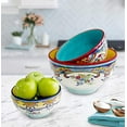 thumbnail image 3 of Euro Ceramica Zanzibar Collection Vibrant Ceramic Mixing Bowls, 3 Piece Set, Spanish Floral Design, Assorted Sizes, Multicolor, 3 of 4