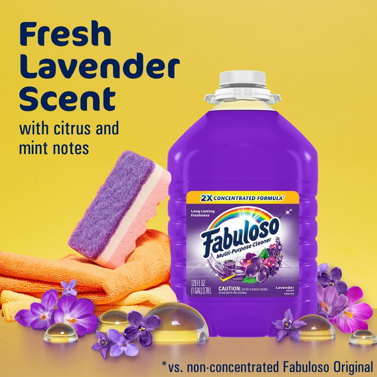 Fabuloso Multi-Purpose Cleaner, 2X Concentrated Formula, Lavender Scent, 128 oz
