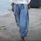 thumbnail image 1 of 2023 New High Waist Boyfriend Jeans Ladies Summer Solid-Color Loose Spanning Denim Pants Street Haren Denim Long Pants zhangyuxiang LED, 1 of 1