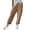 A-Khaki733, variant on Elastic Waist Cargo Pants for Women Rolled- Loose-Fit Casual Pocketed Cropped Trousers
