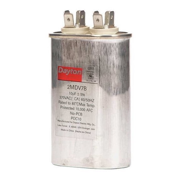 Dayton Motor Run Capacitor,10  MFD,3 5/8"  H 2MDV7