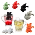 thumbnail image 2 of Visland Silicone Tea Infuser Cat Shaped Strainer Loose Leaf Tea Brewer Cute Cartoon Tea Filter for Home Office, 2 of 7