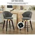 thumbnail image 4 of Bar Stools Set of 2, Counter Height Bar Swivel Chairs with Backs, Wood Legs and Footrest, Chenille Cushion, Height Adjustable, for Kitchens, Bars, Restaurants, Cafes, 4 of 8