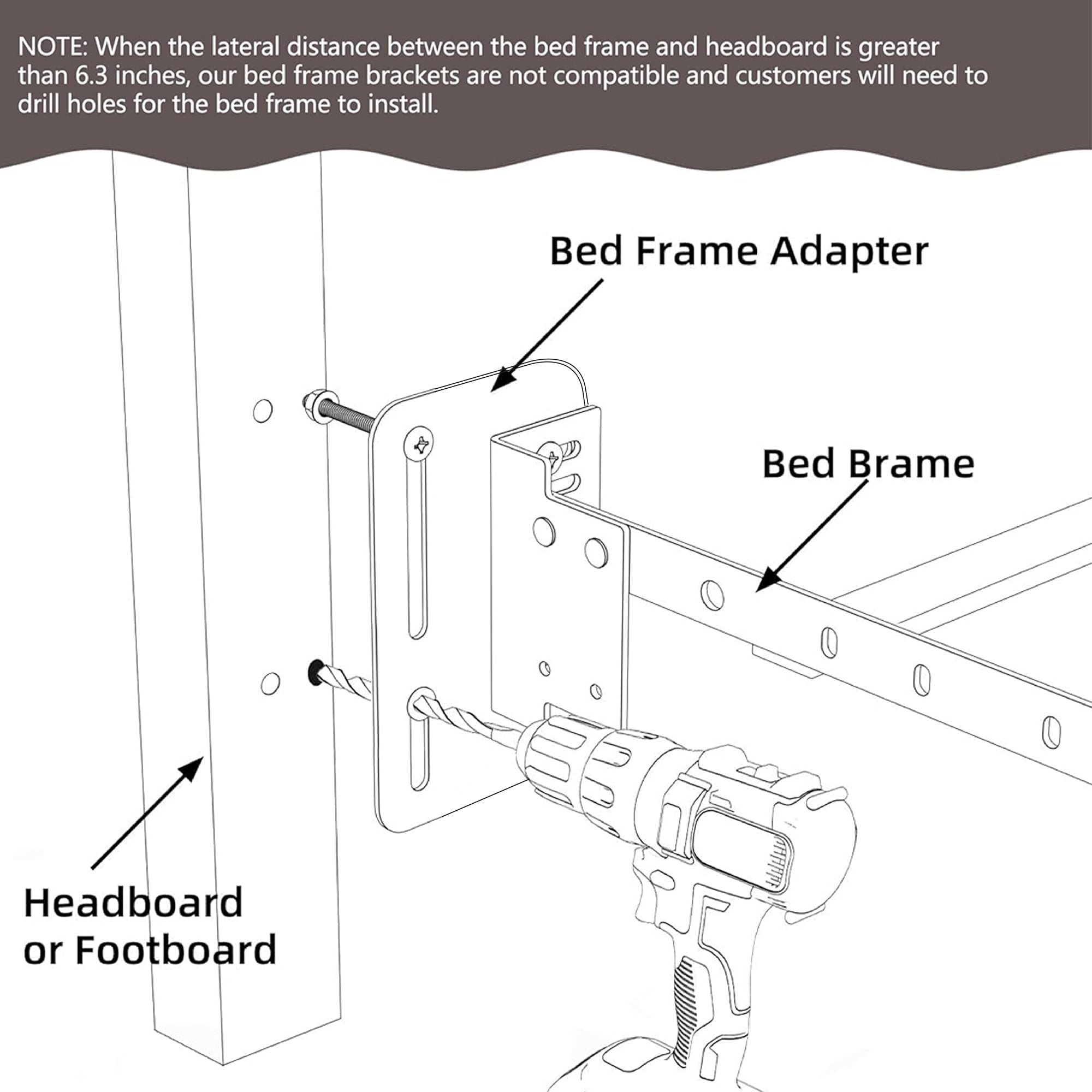Continental Sleep, Headboard Attachment Bracket – Heavy-Duty 1.4″ Steel Plate Set (2-Pack), Universal Bolt-On Mounting Hardware for Metal & Wood Bed Frames, Secure, Easy to Install.