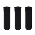 thumbnail image 5 of MKOSPLRT 6-14 Years Big Girls Socks 3 Pairs Toddlers Ruffle Sock Girl's Knee-High Stockings Kids Cozy Warm Solid Color Long Socks, 5 of 7
