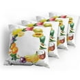 thumbnail image 5 of Ambesonne Fruit Throw Pillow Cover 4 Pack, Nature Food Vegetables, 24", Multicolor, 5 of 7