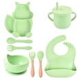 thumbnail image 1 of Kitchen Aid Babero de Silicona para niños Plato de Comedor de Silicona Juego de 6 Piezas para Entrenamiento de Alimentos complementarios para bebés Juego de divisores para bebés, 1 of 5